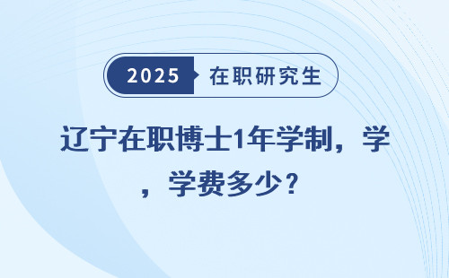 辽宁在职博士1年学制，学费多少？