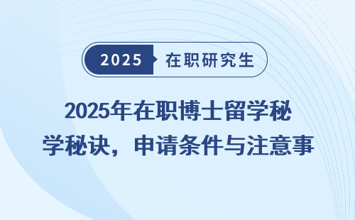 2025年在职博士留学秘诀，申请条件与注意事项