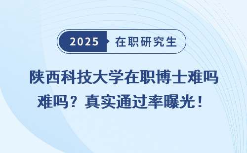 陕西科技大学在职博士难吗？真实通过率曝光！