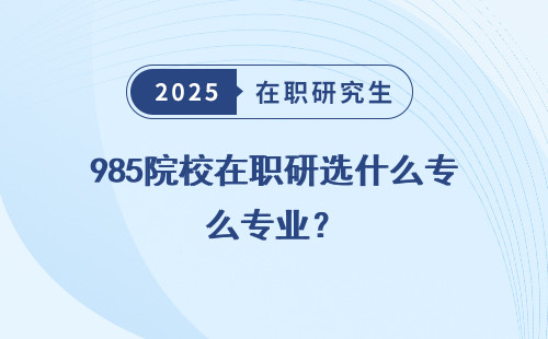 985院校在职研选什么专业？