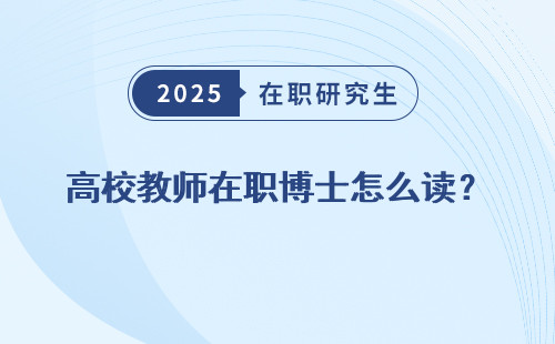 高校教师在职博士怎么读？