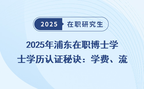 2025年浦东在职博士学历认证秘诀：学费、流程全明细