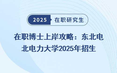 在职博士上岸攻略：东北电力大学2025年招生政策明细