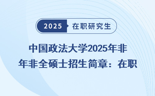 中国政法大学2025年非全硕士招生简章：在职考研如何轻松上岸？