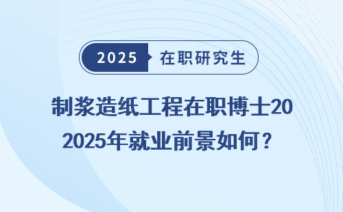制浆造纸工程在职博士2025年就业前景如何？