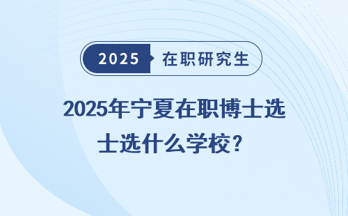 2025年宁夏在职博士选什么学校？