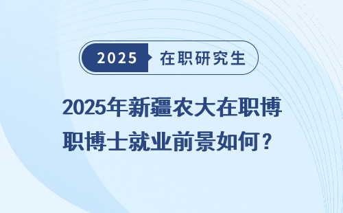 2025年新疆农大在职博士就业前景如何？