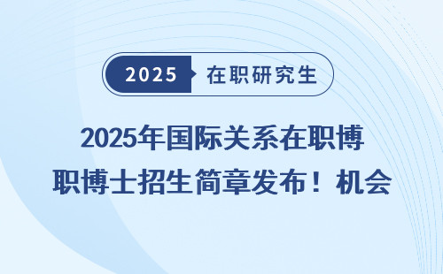 2025年国际关系在职博士招生简章发布！机会来了！