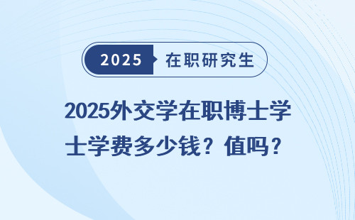 2025外交学在职博士学费多少钱？值吗？