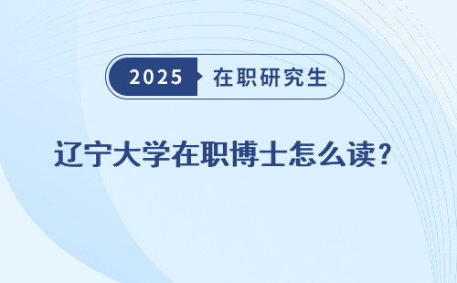 辽宁大学在职博士怎么读？
