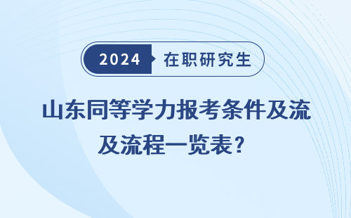 山东同等学力报考条件及流程一览表？