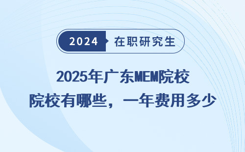 2025年广东MEM院校有哪些，一年费用多少？