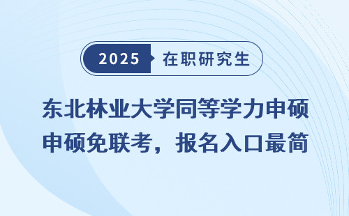 东北林业大学同等学力申硕免联考，报名入口最简单诀窍